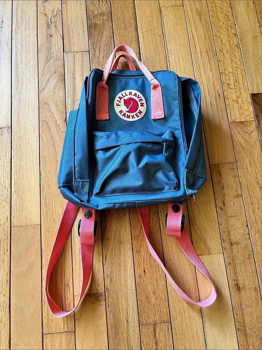 Fjallraven Kanken Mini Backpack in Blue & Pink